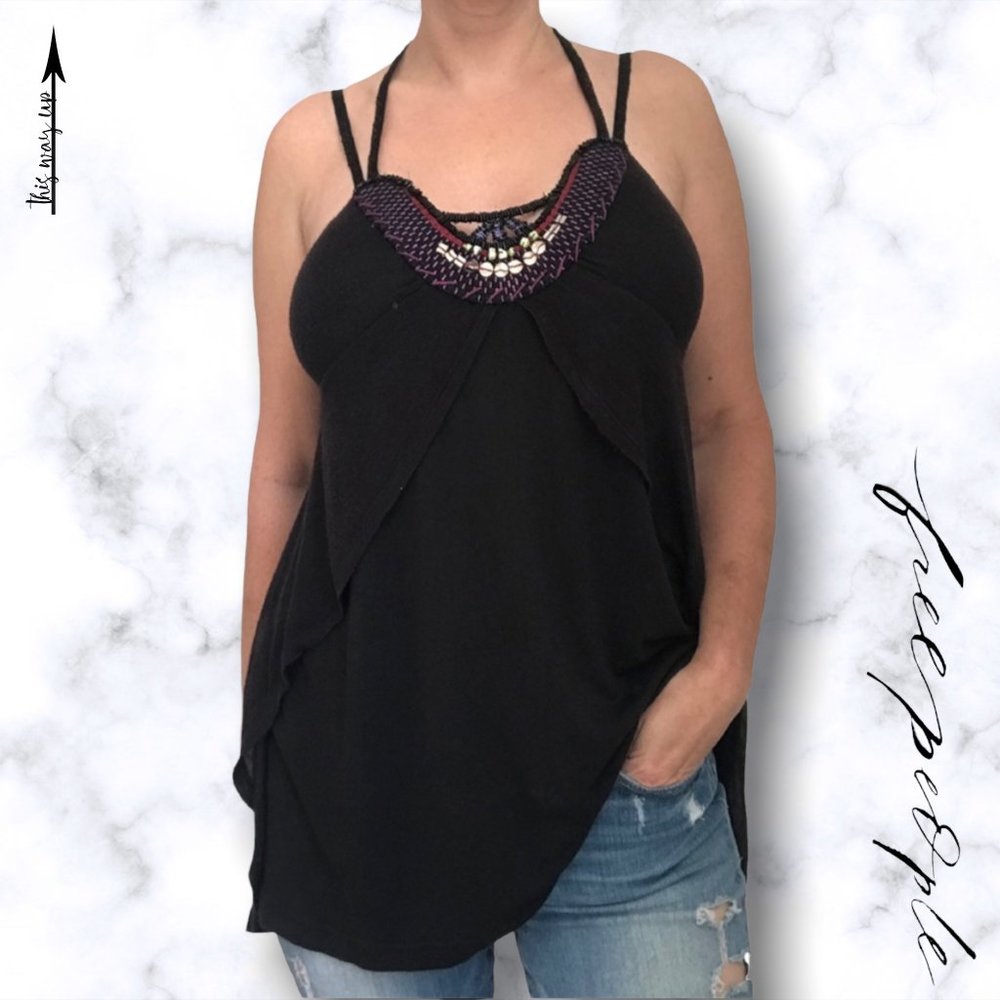 FREE PEOPLE Old School Beaded Festival Blouse